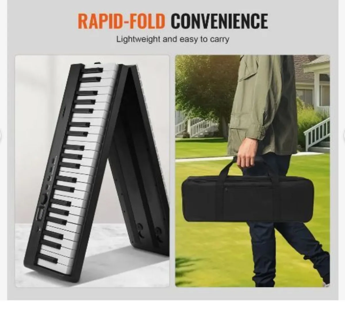 88 Key Folding Keyboard Piano, Bluetooth - Image 3