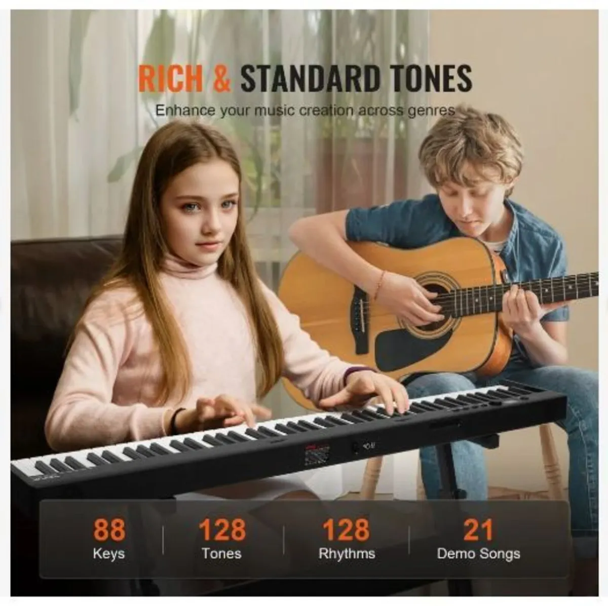 88 Key Folding Keyboard Piano, Bluetooth - Image 4