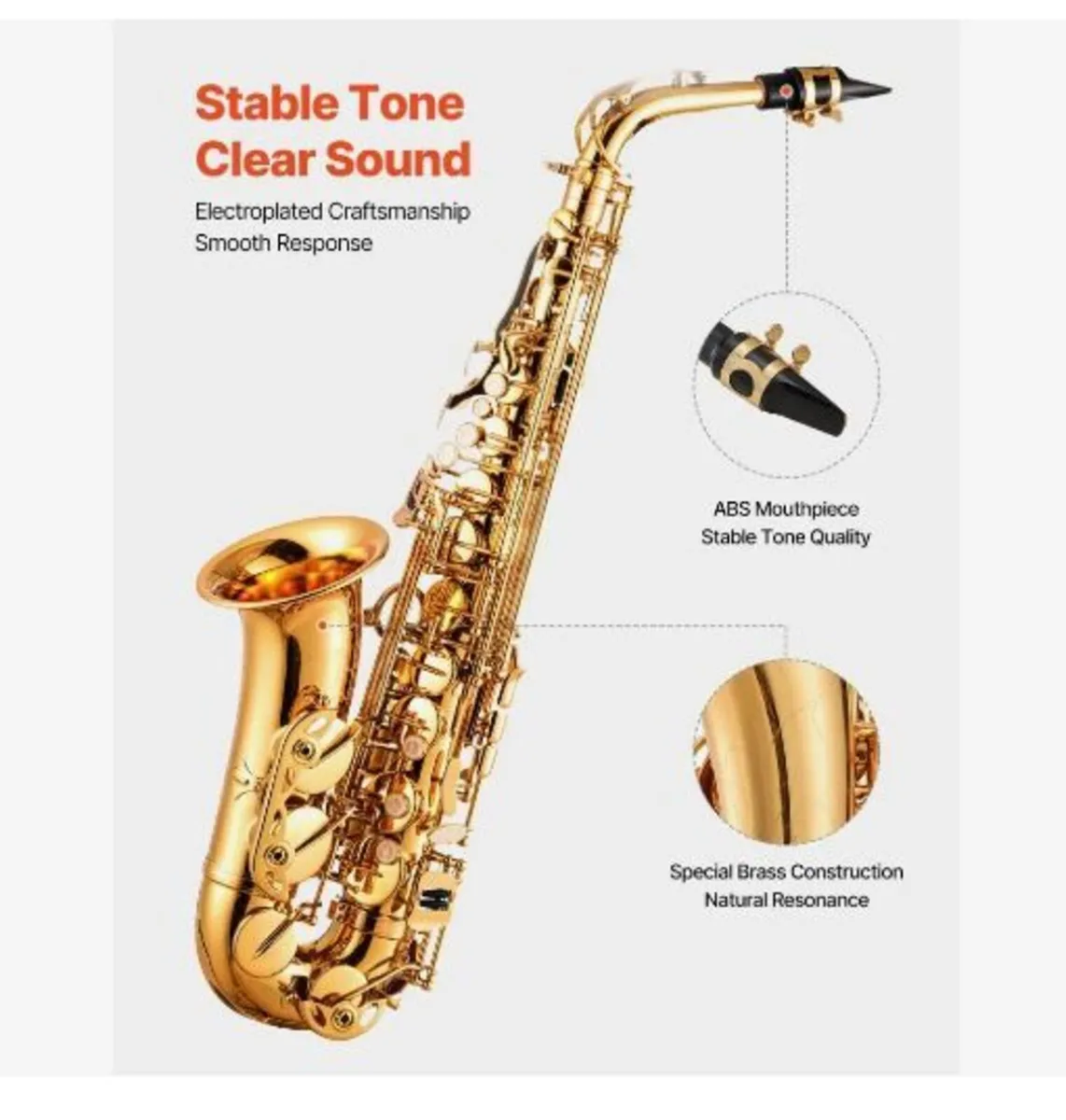 Alto Saxophone, E Flat, Brass Saxophone - Image 4