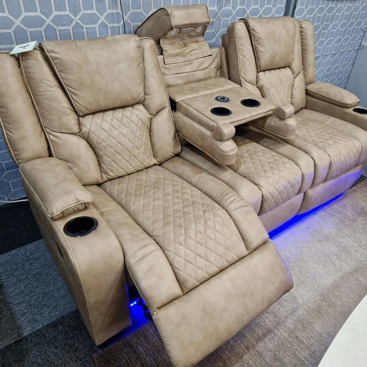 Electric Real Leather Orlando Recliner Sofa Set - Image 2