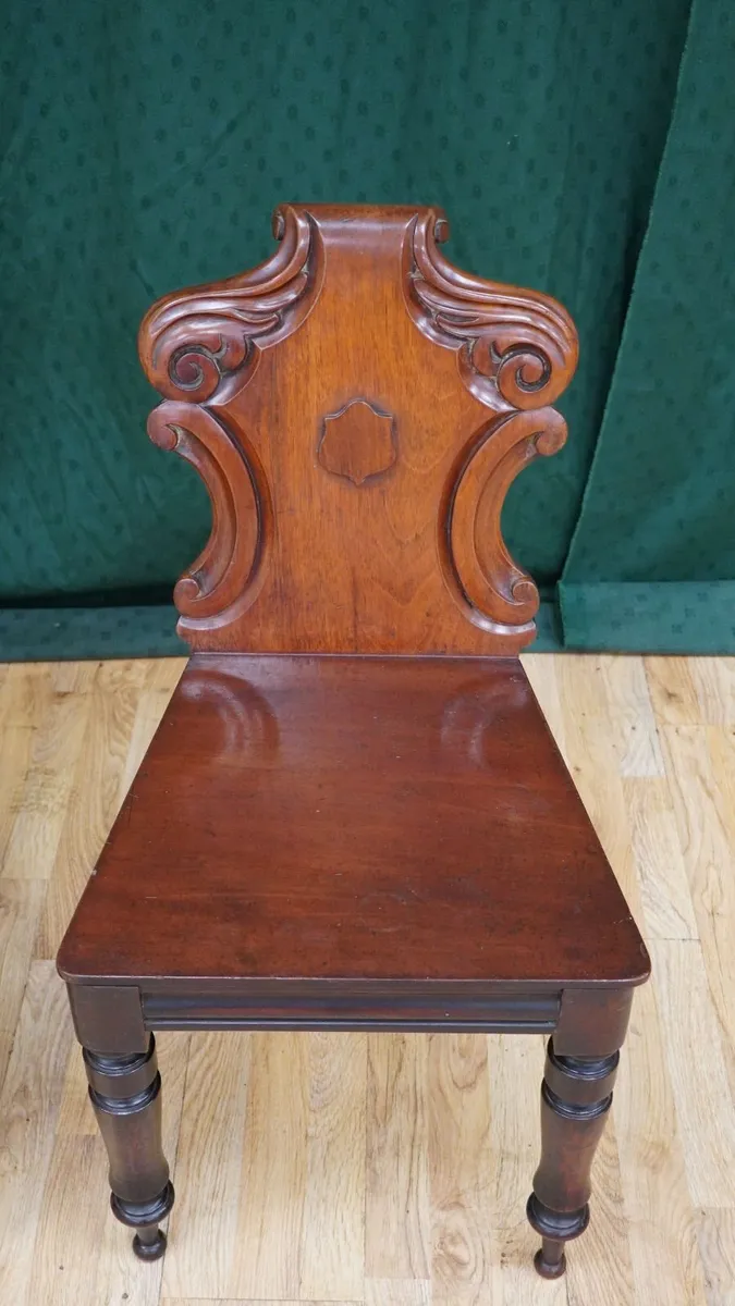 Victorian Mahogany Hall Chairs - Image 3