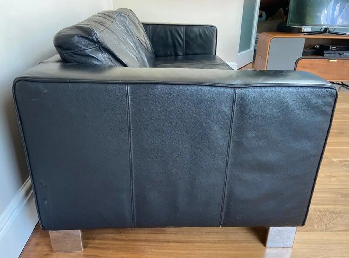 Bo Concept Black Leather Sofa - Image 3