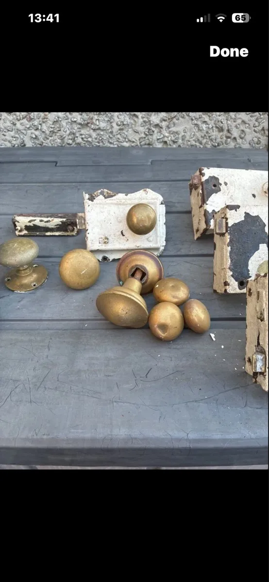 Antique Brass locks and knobs - Image 2