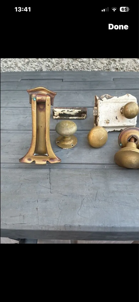 Antique Brass locks and knobs - Image 3