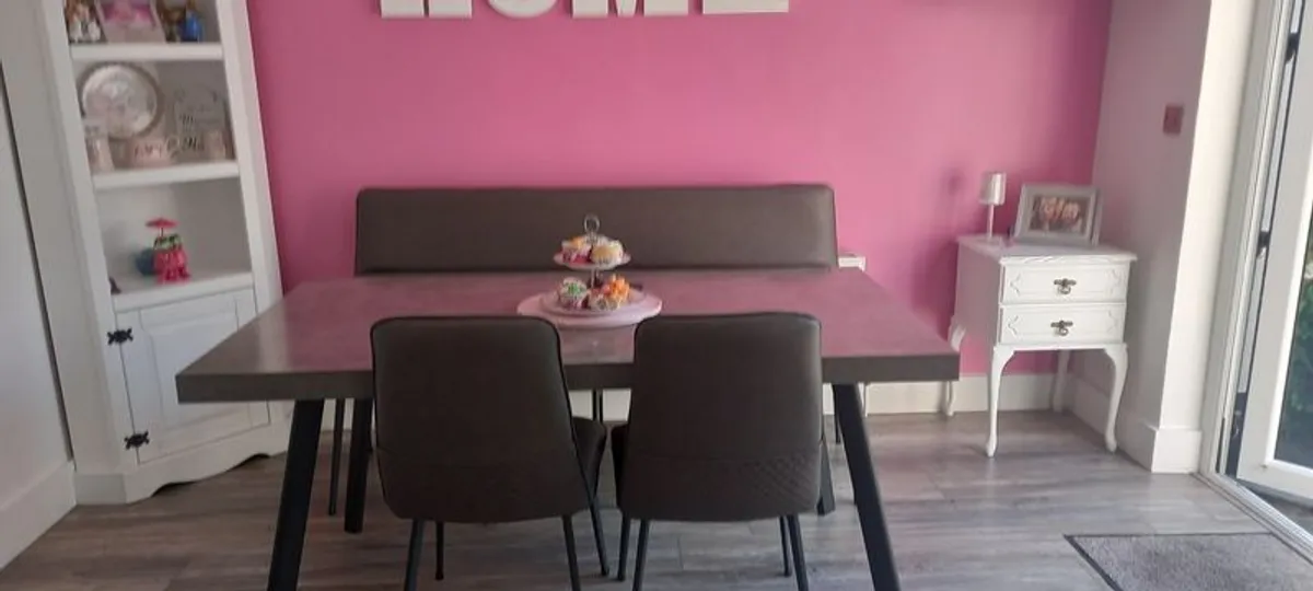 kitchen table and chairs and bench - Image 4