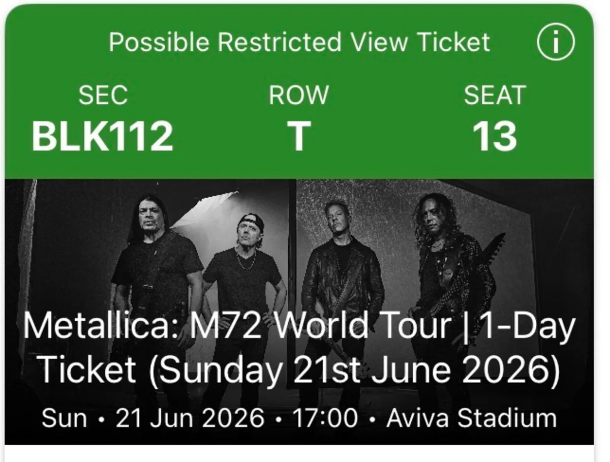Metallica Ticket