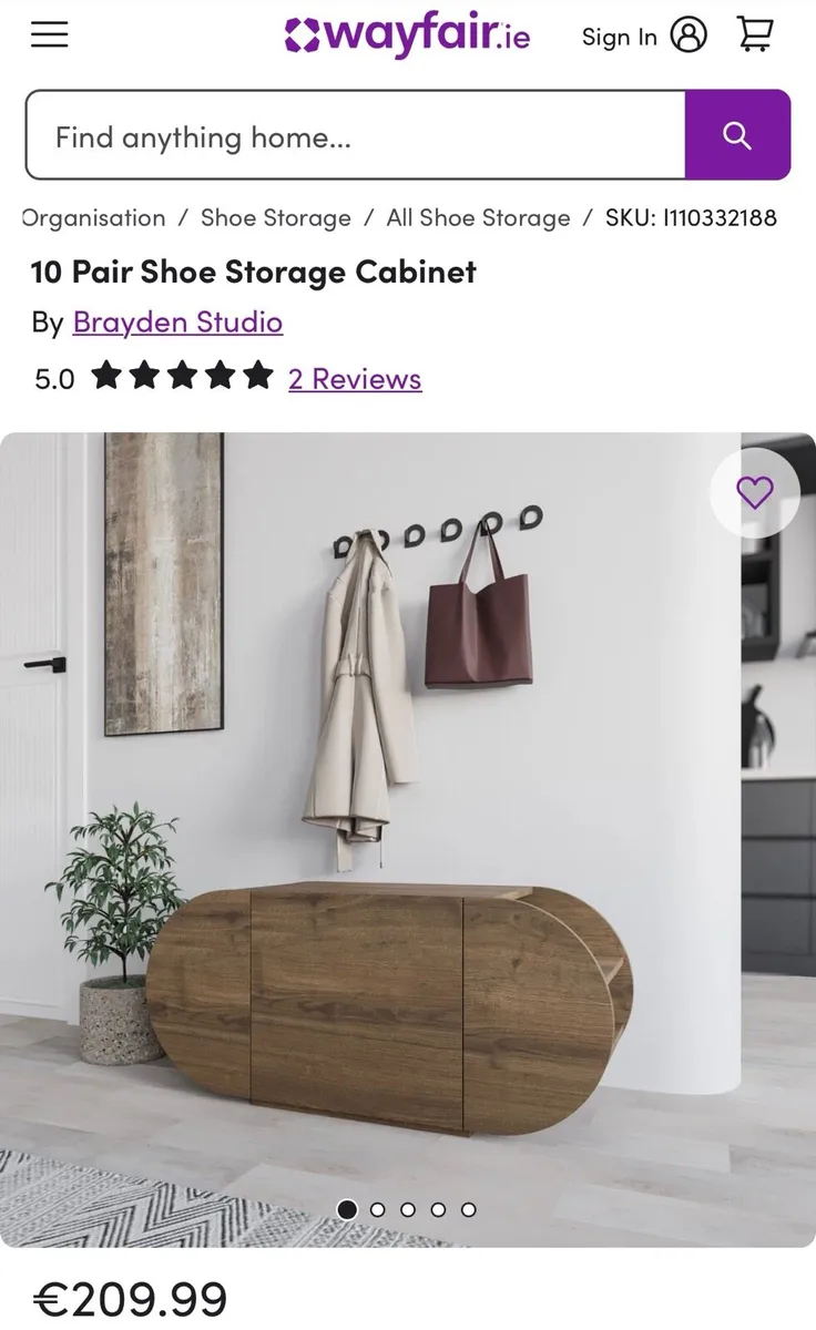 *SAVE €150* Brayden Studio 10-Pair Shoe Storage - Image 2