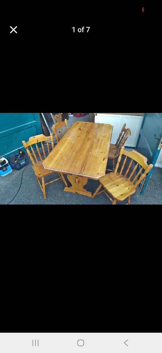 Pine kitchen table and chairs