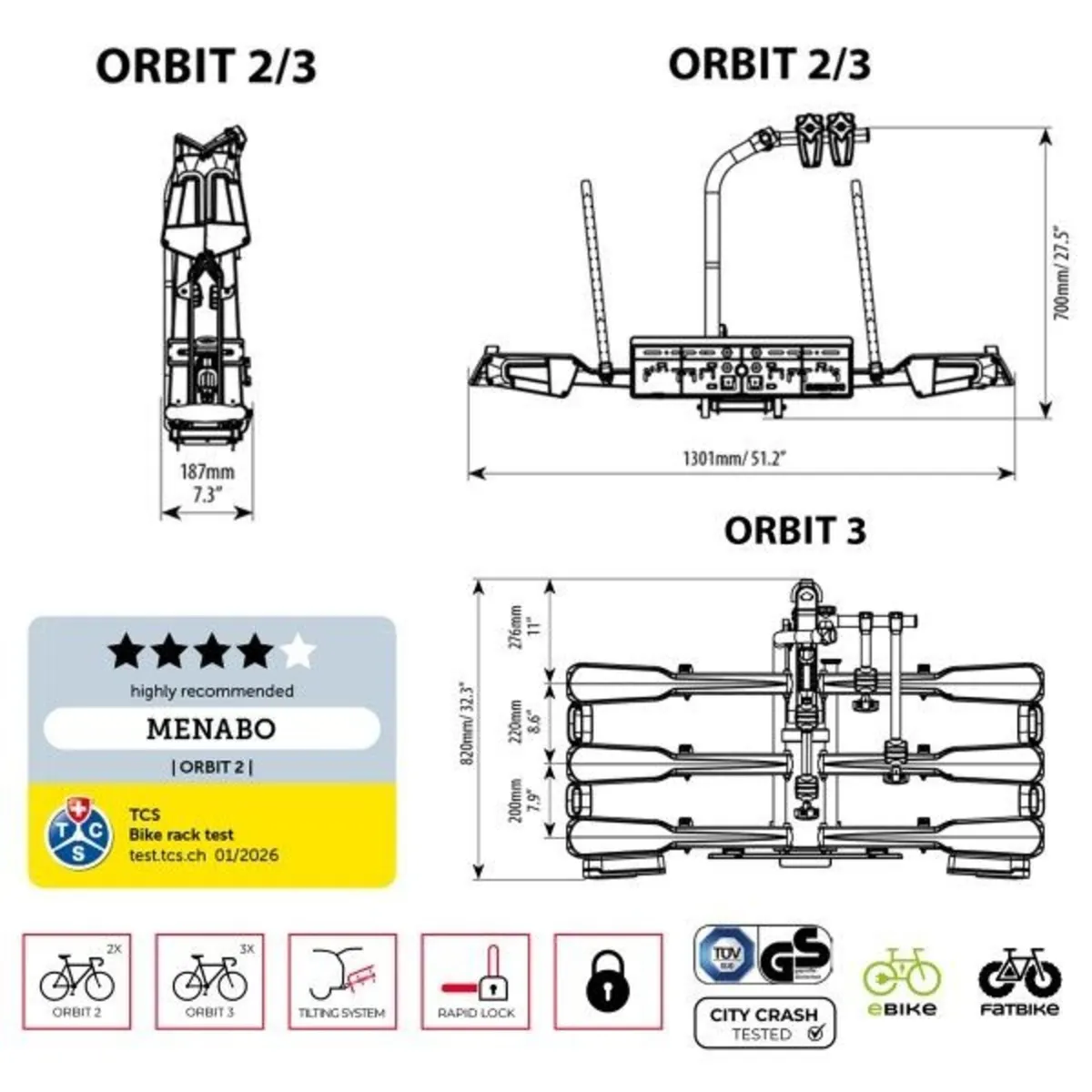 2🚲 MENABO ORBIT 2 – HEAVY DUTY FOLDING CAR TOWBAR - Image 4
