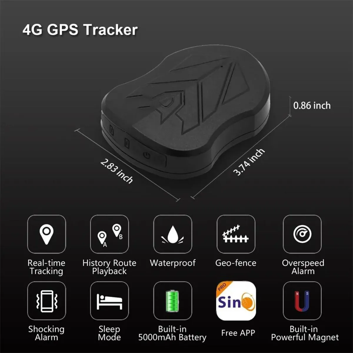 GPS Tracker Vehicle Locator Magnetic Waterproof - Image 2