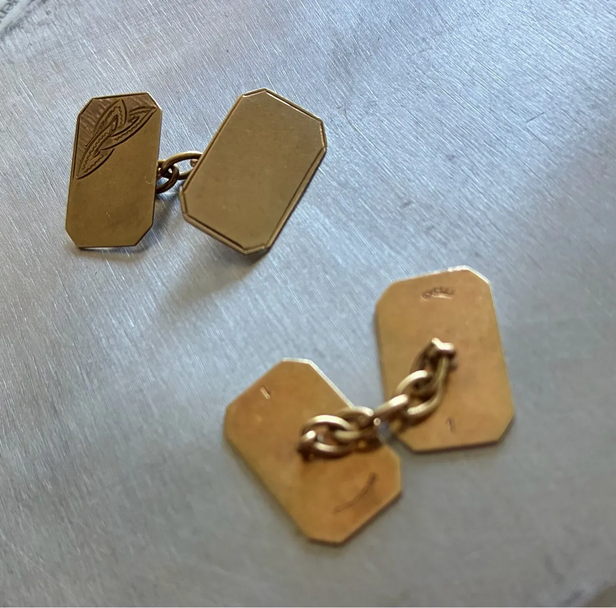Vintage 9 ct Gold Cuff Links - Image 2
