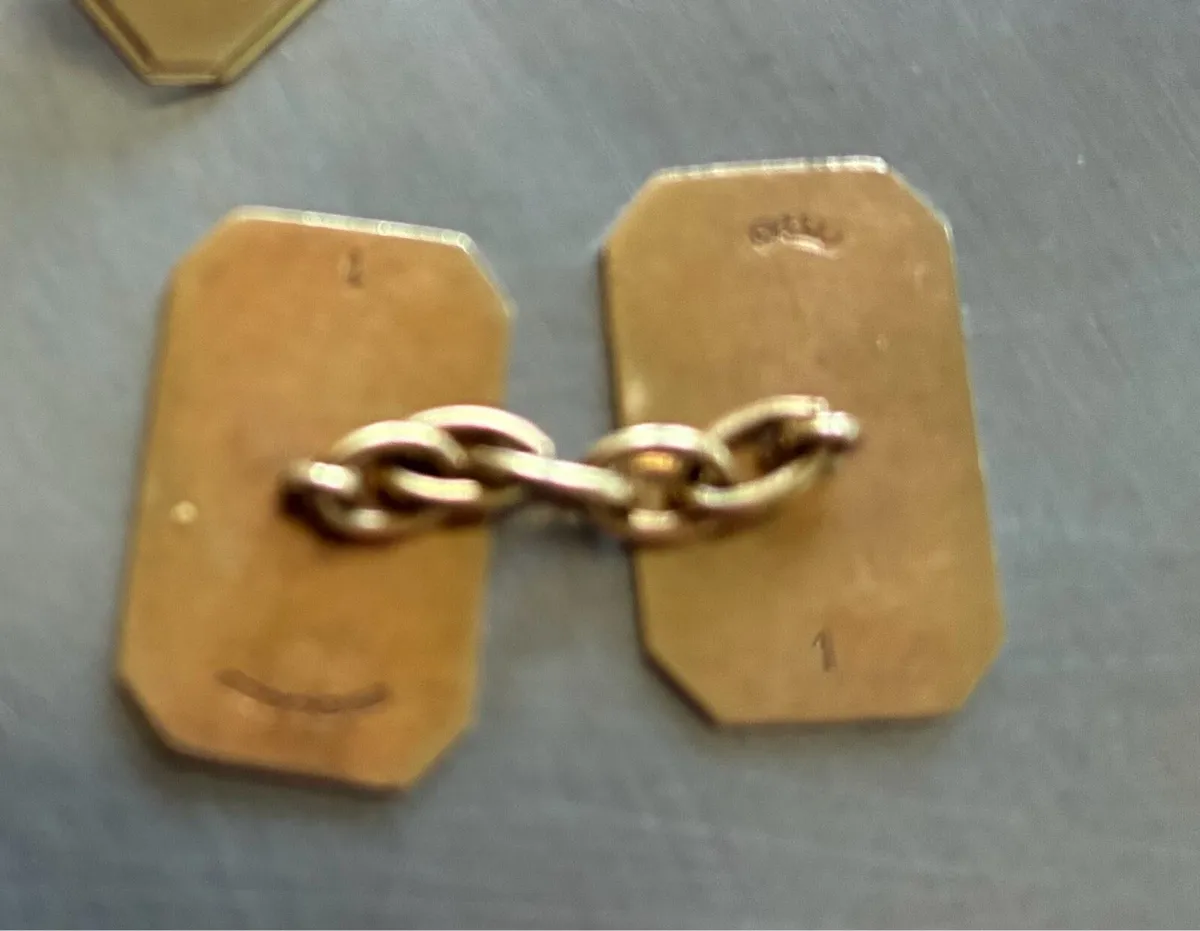 Vintage 9 ct Gold Cuff Links - Image 3