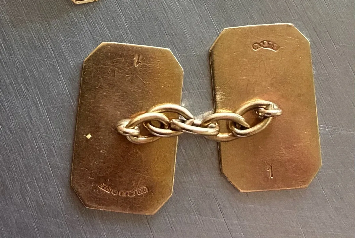 Vintage 9 ct Gold Cuff Links - Image 4