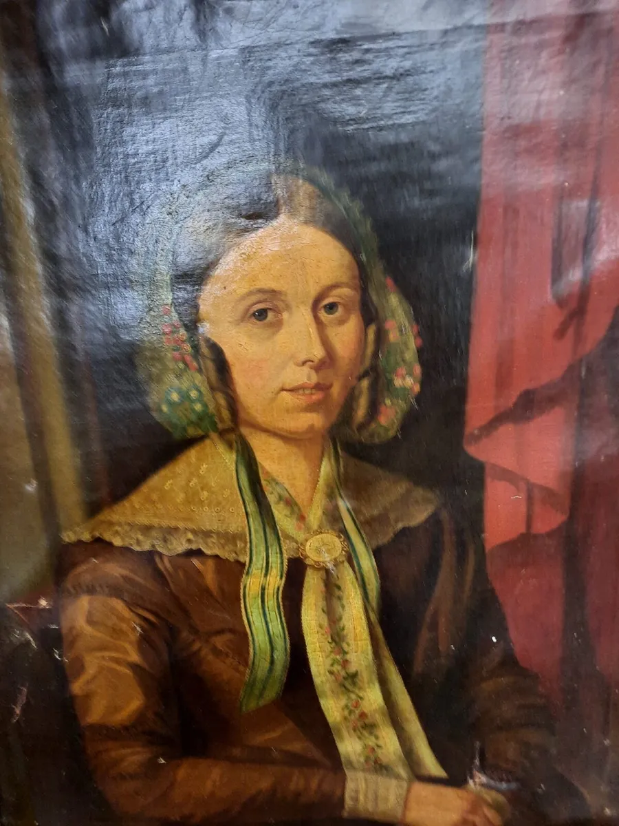Pair of large antique pictures - Image 4