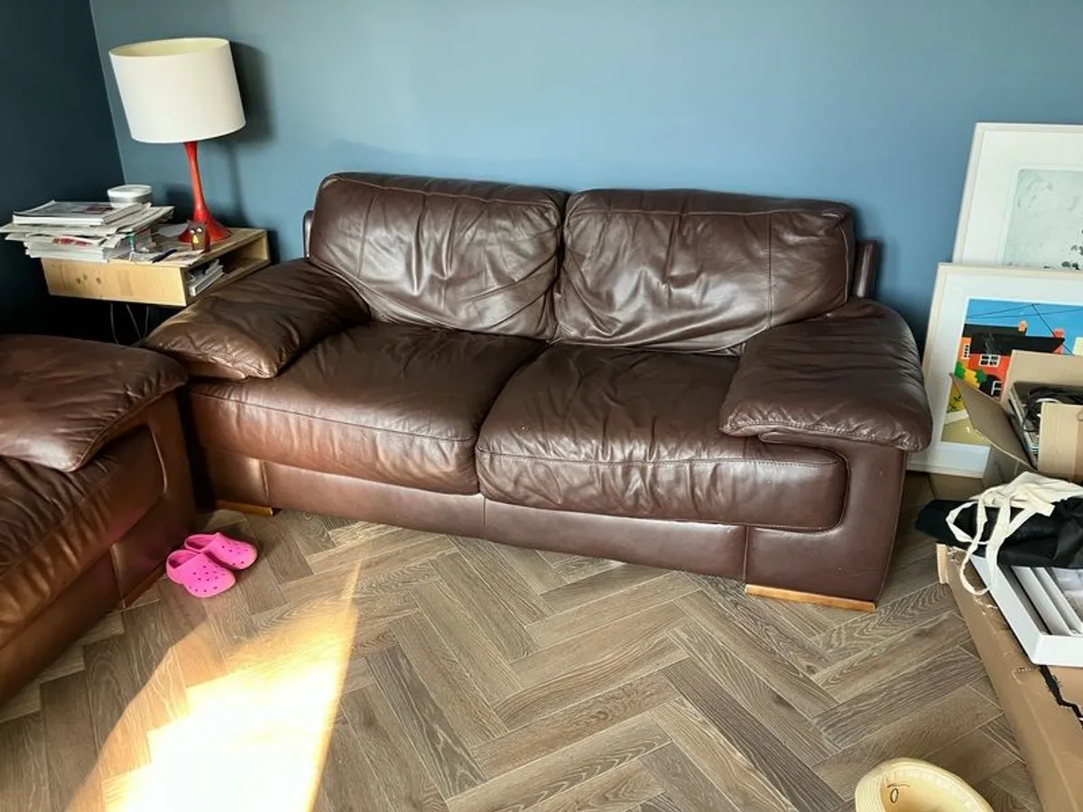 Two Leather Sofas - Image 3