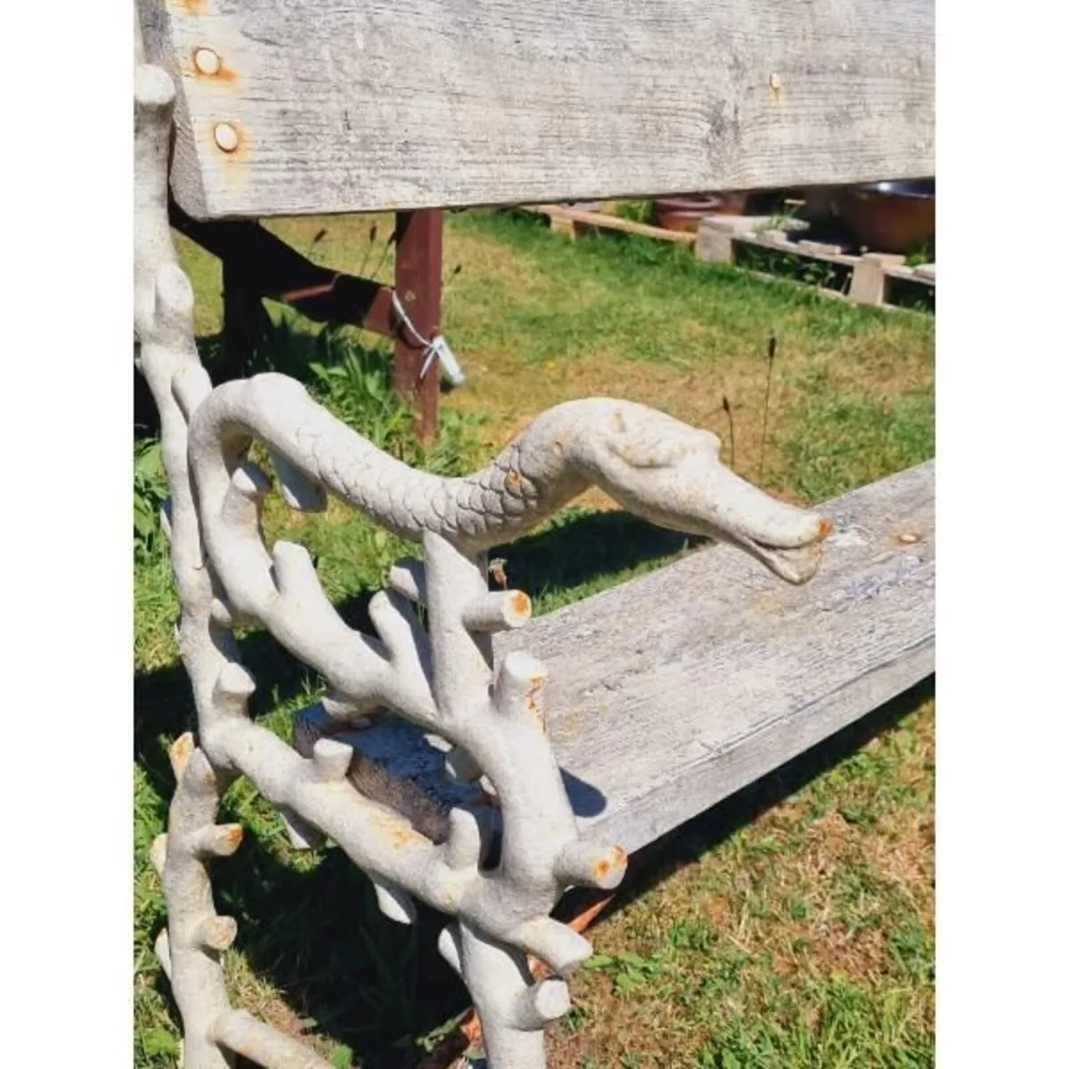 Bench Cast Iron and Timber Ornate Ends H23 - Image 3