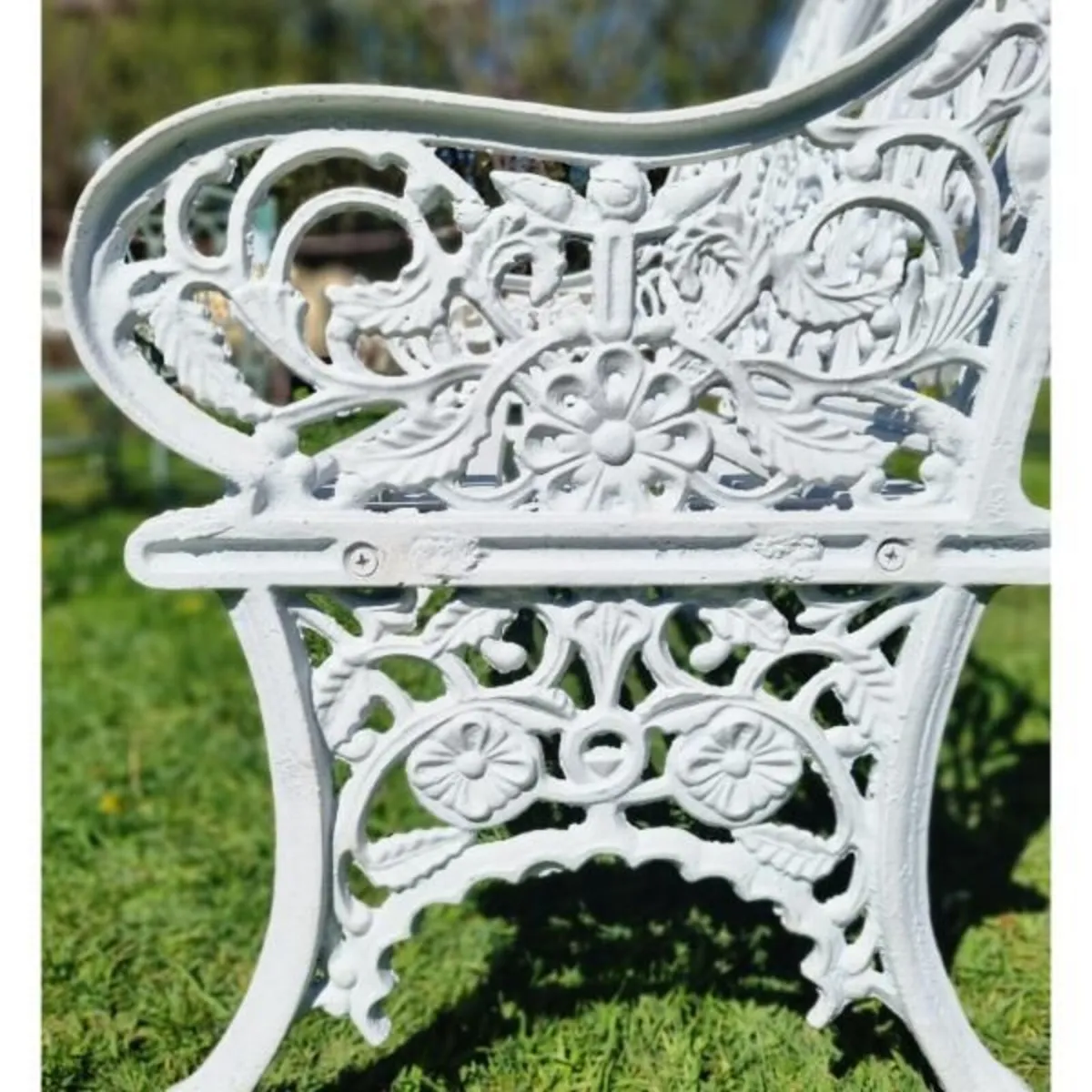 Bench Cast Iron Crown White CH 722 W - Image 2