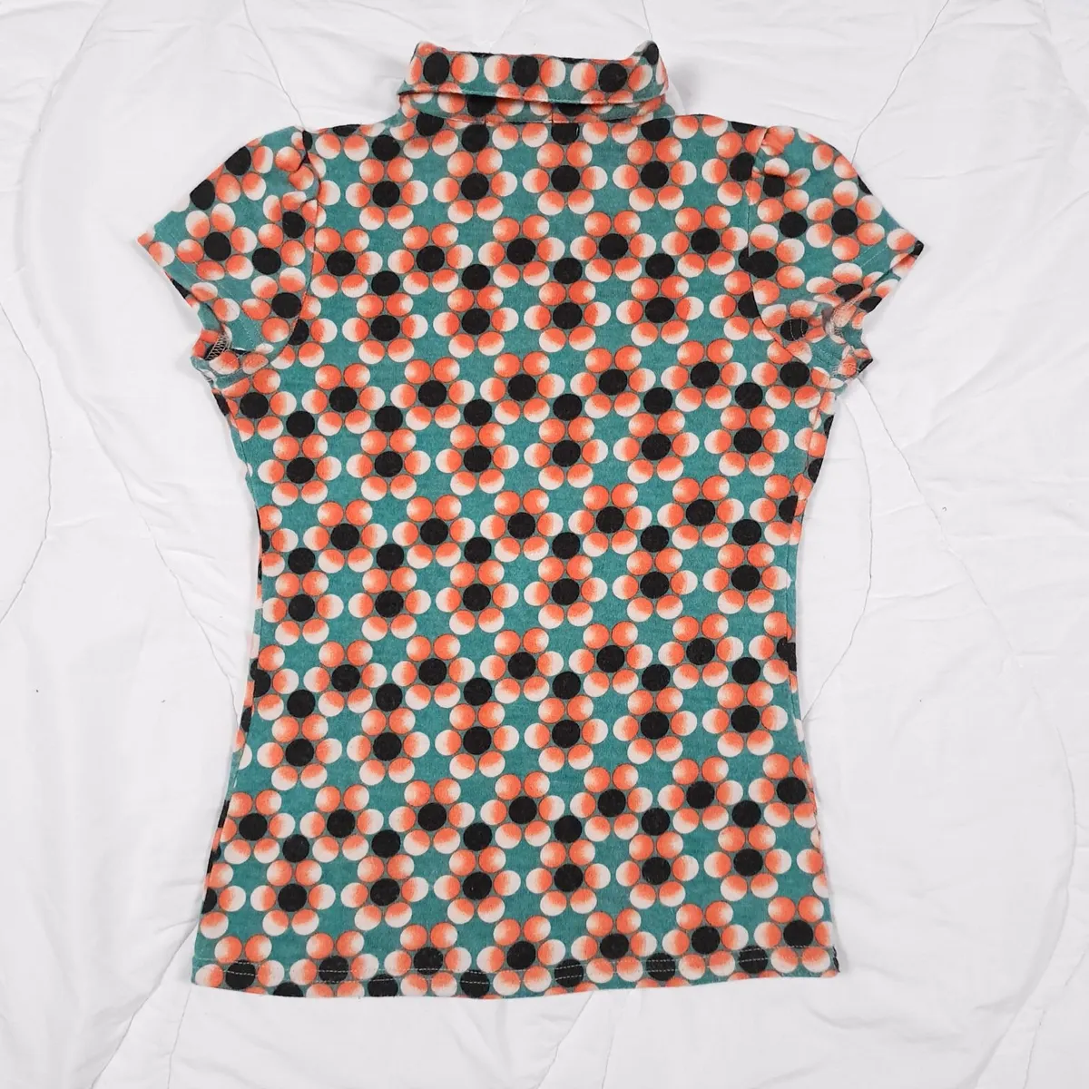 Smashed Lemon Orange Green Floral Top S - Image 2