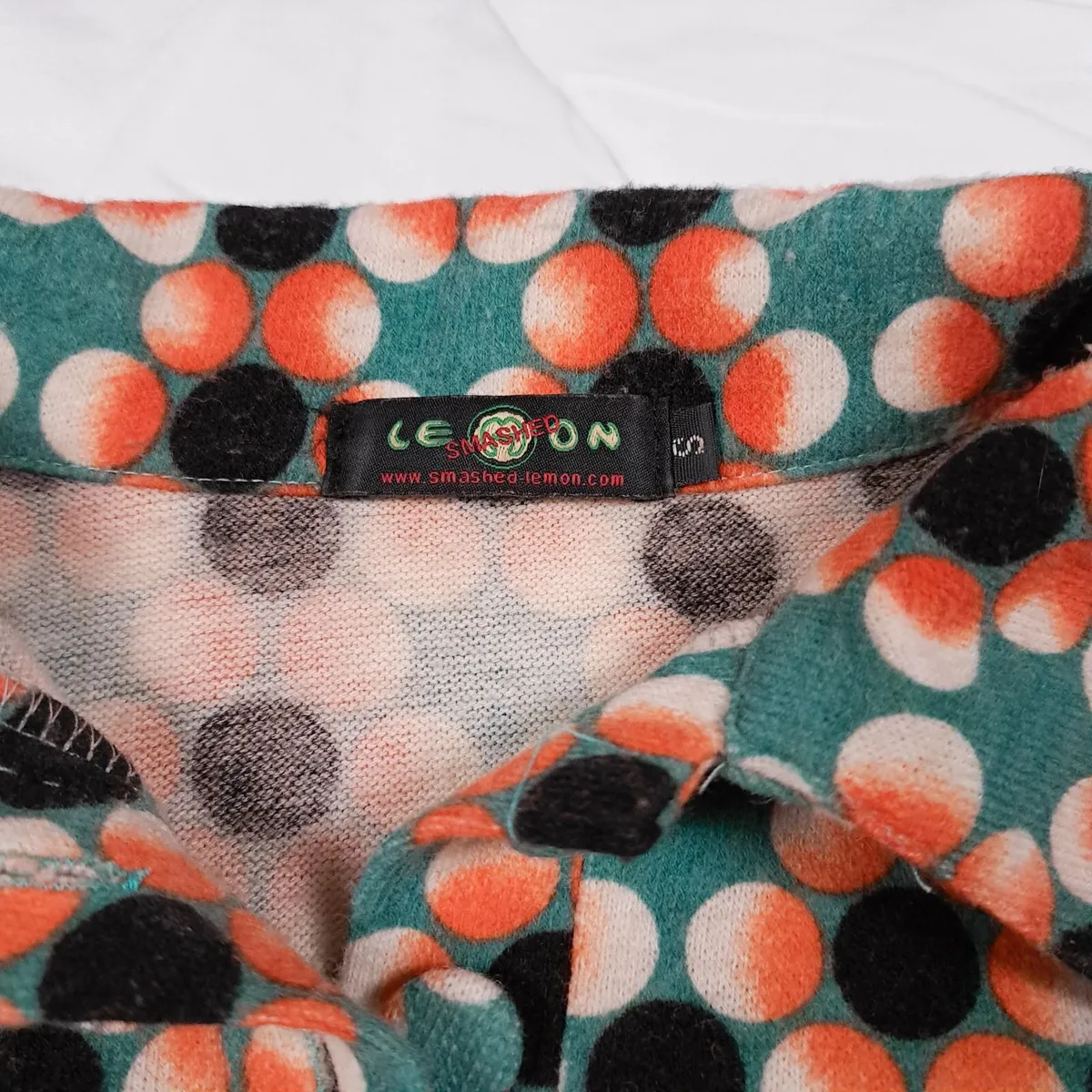 Smashed Lemon Orange Green Floral Top S - Image 4