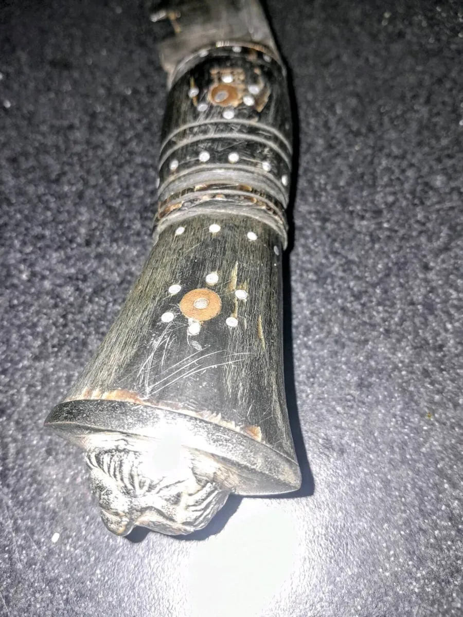 Indian Kukri knife with ebony handle ,lion head - Image 4
