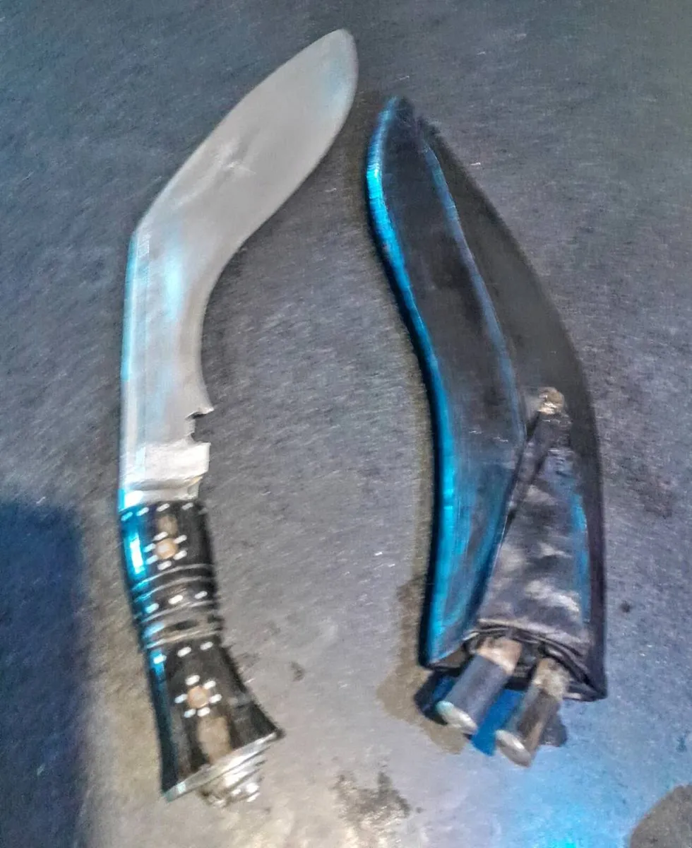 Indian Kukri knife with ebony handle ,lion head - Image 1