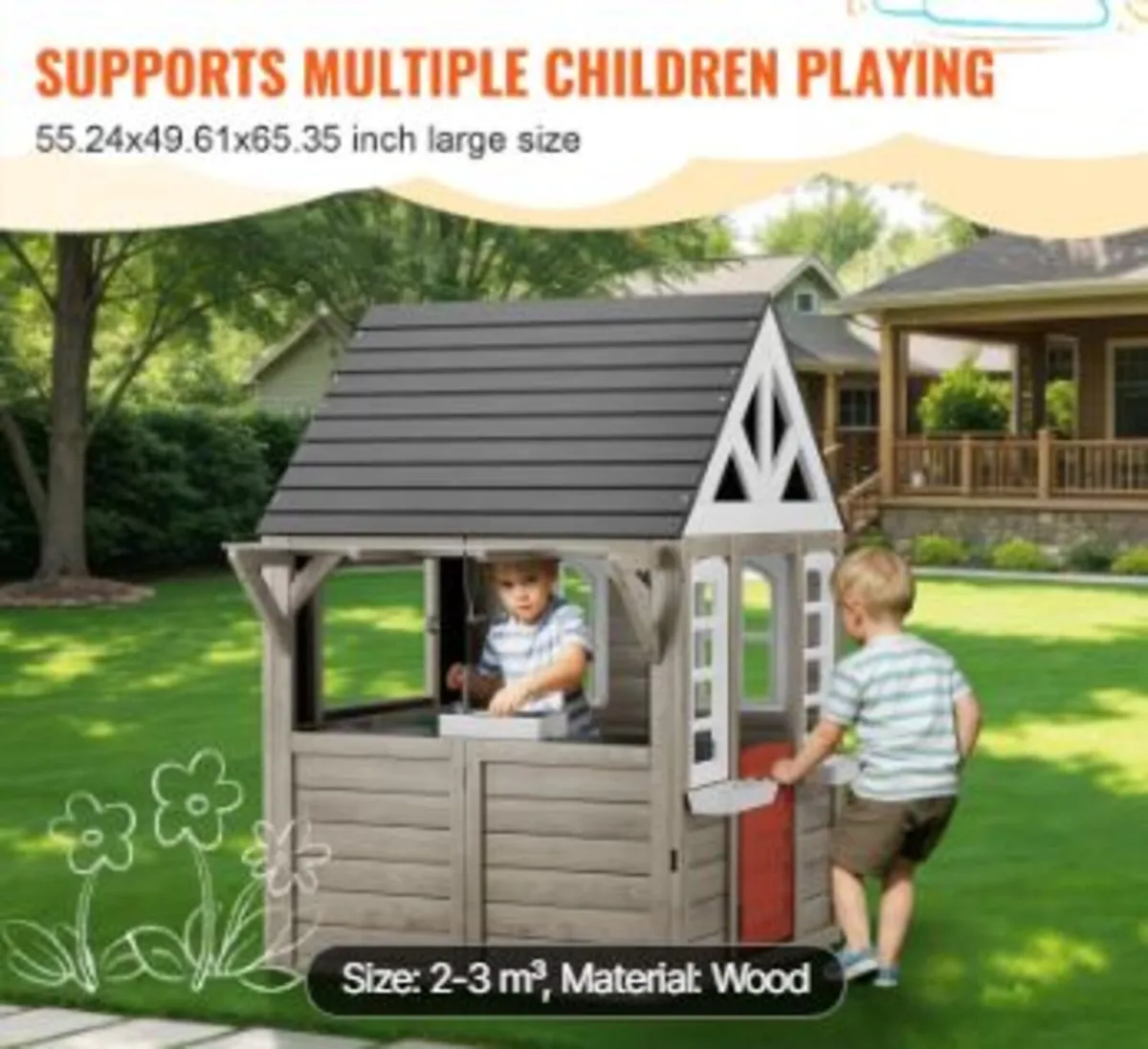 Outdoor Wooden Playhouse - Image 2