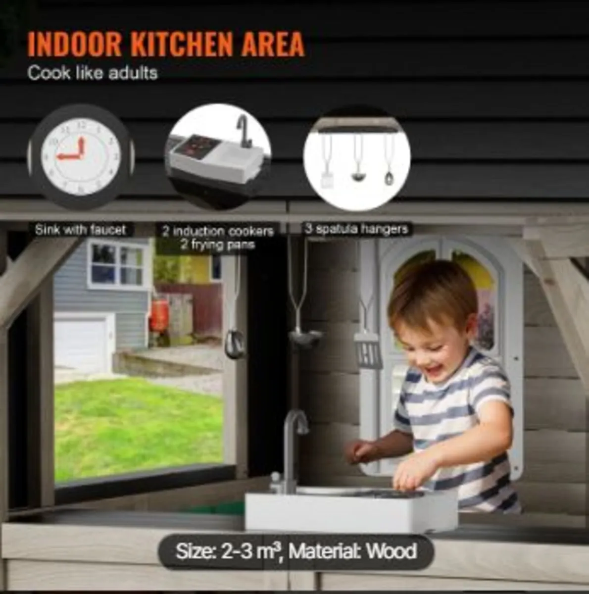 Outdoor Wooden Playhouse - Image 4