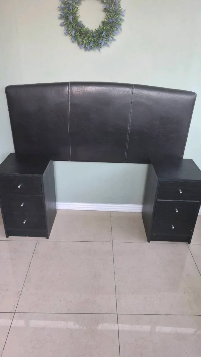 Headboard 2 Bedside lockers - Image 1