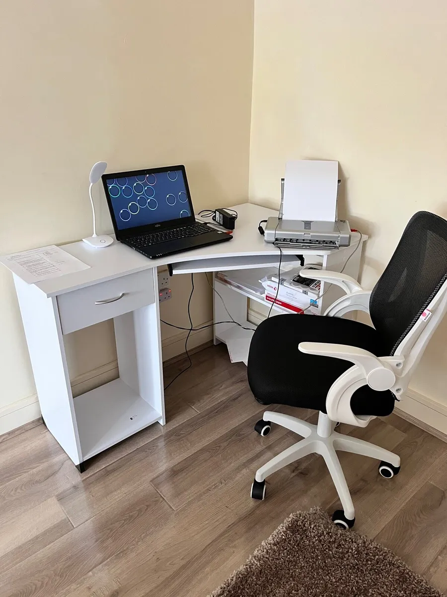 Corner Desk and Office Chair