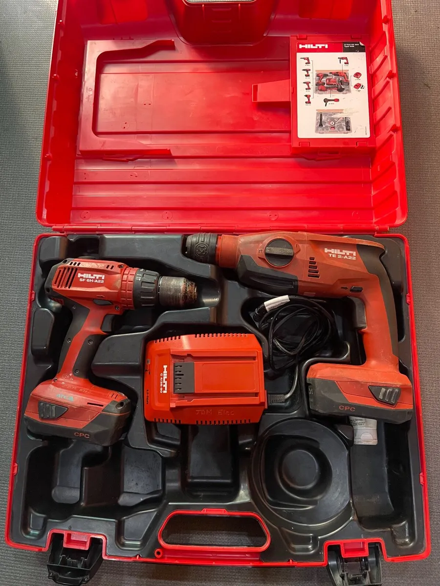 Hilti drill driver. SDS drill, batteries & charger - Image 2