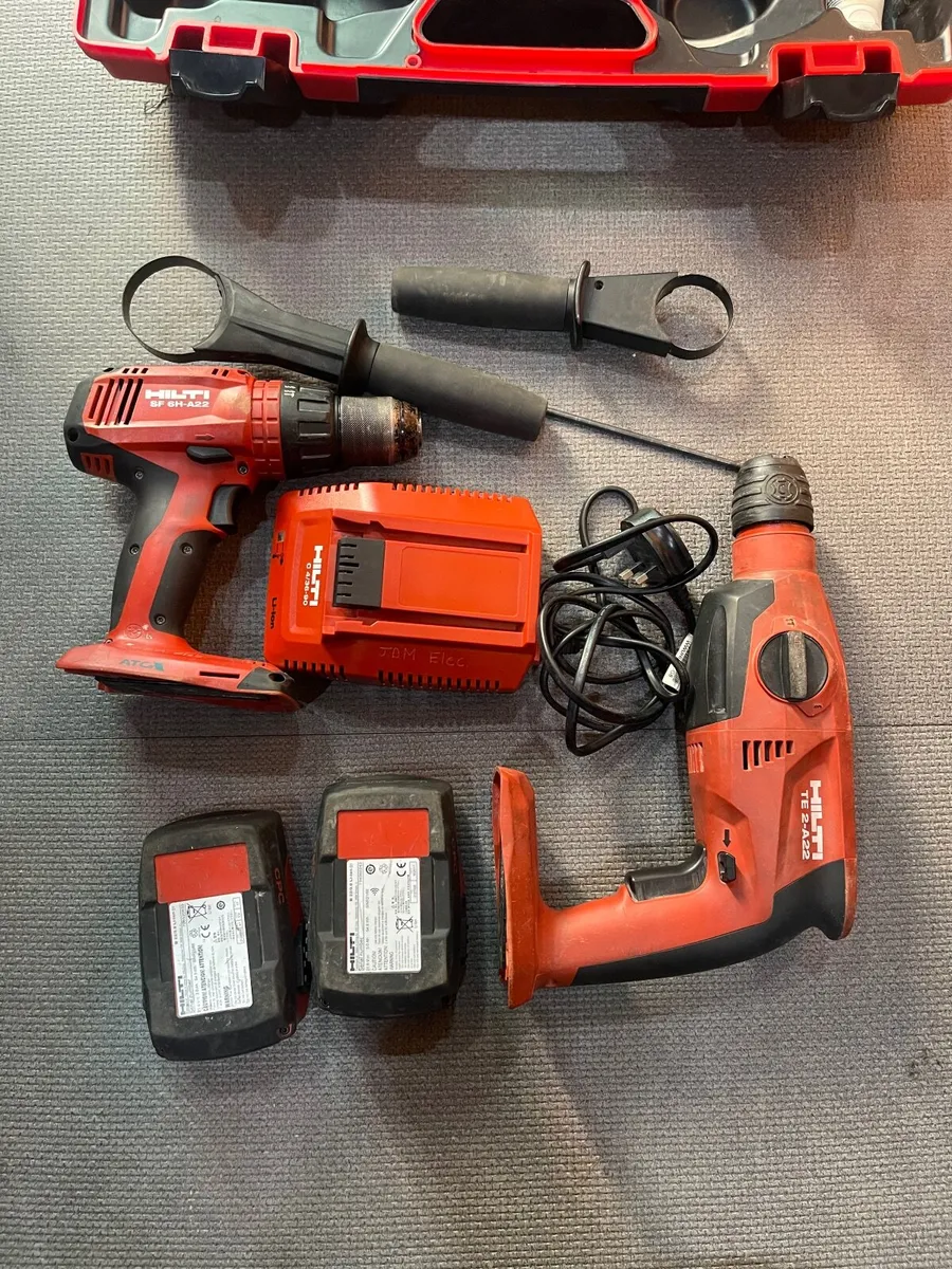 Hilti drill driver. SDS drill, batteries & charger - Image 1