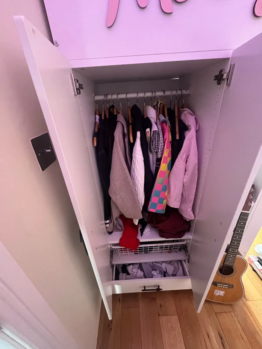 Teen/Kids Loft Bed with Desk and Wardrobe – White - Image 4