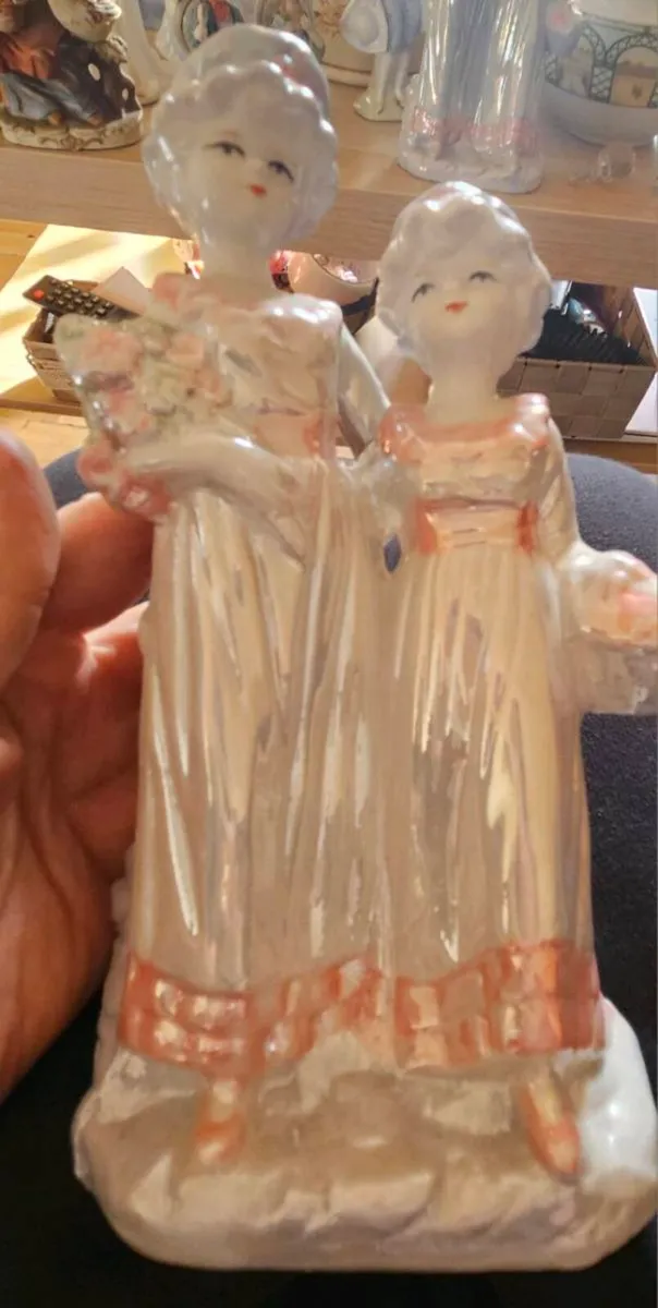 Pair of Pink and White Ornaments - Image 1