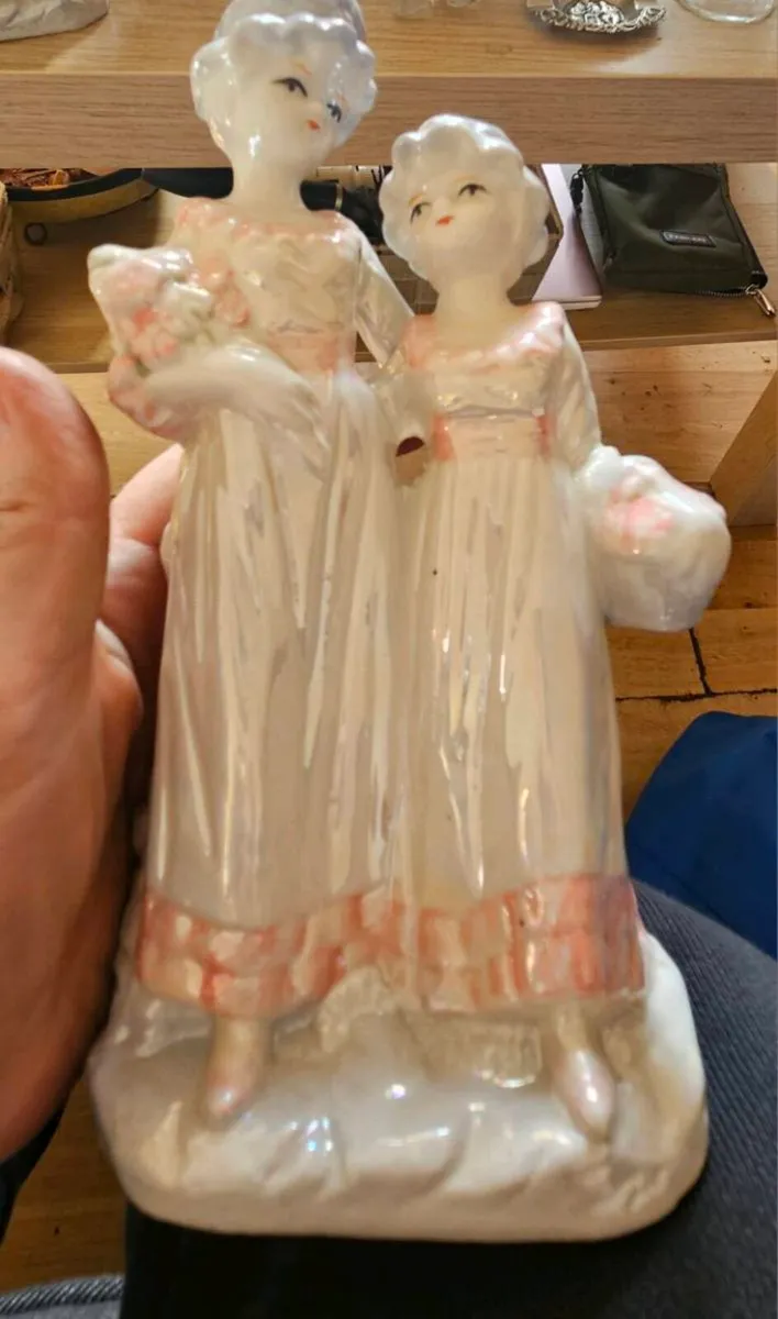 Pair of Pink and White Ornaments - Image 2