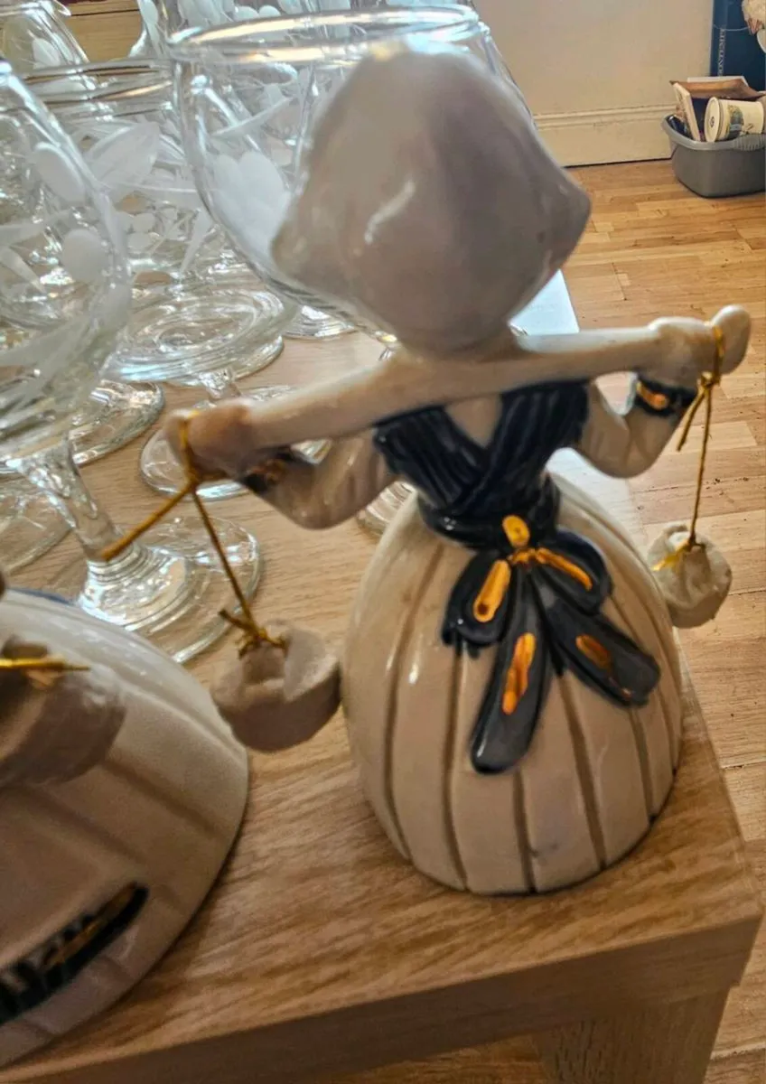 Pair of Dutch Blue and White Ornamental Bells - Image 3
