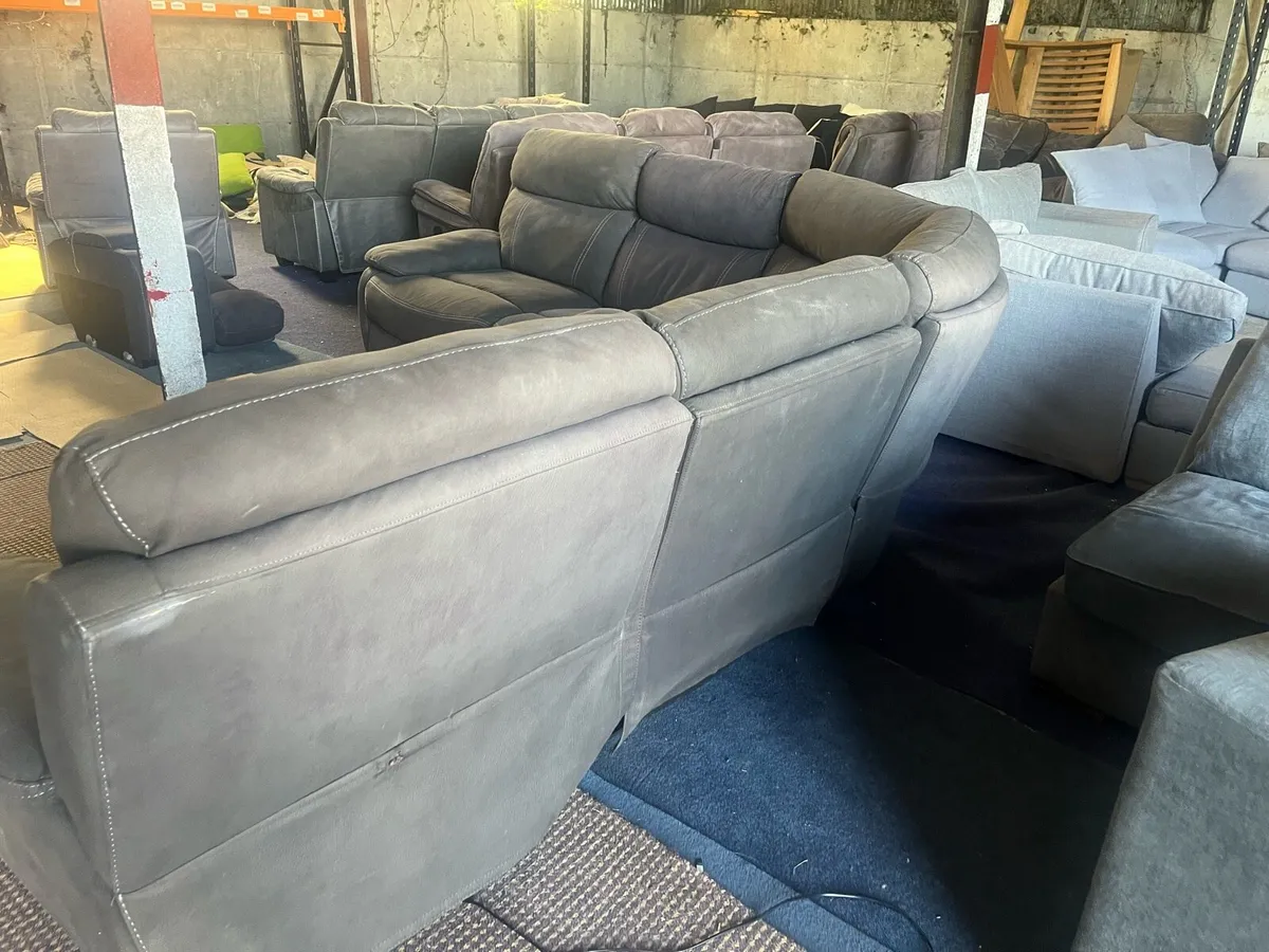 Grey corner recliner electric couch - Image 3