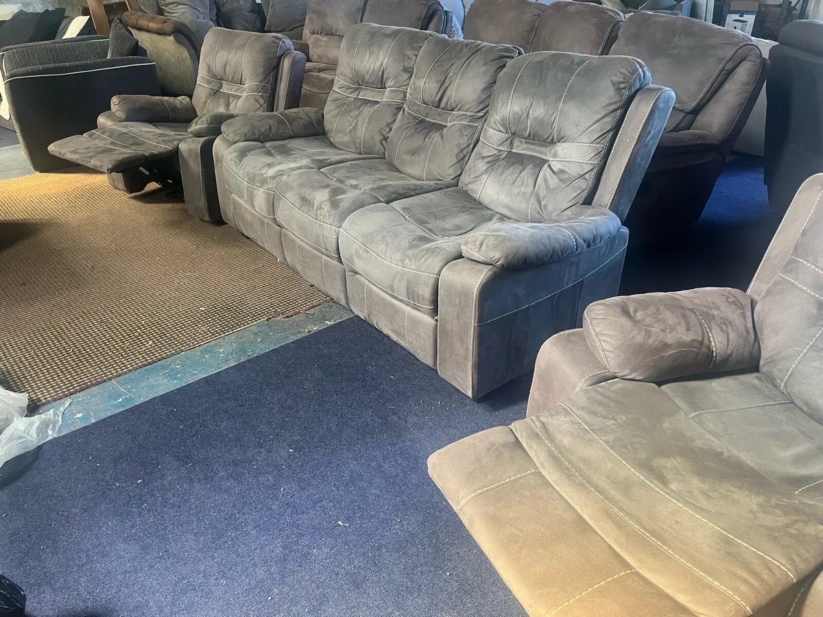 Grey 3+1+1 sofa couch set - Image 4
