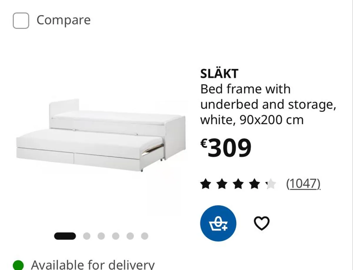 Single bed with pull out extra mattress - Image 3
