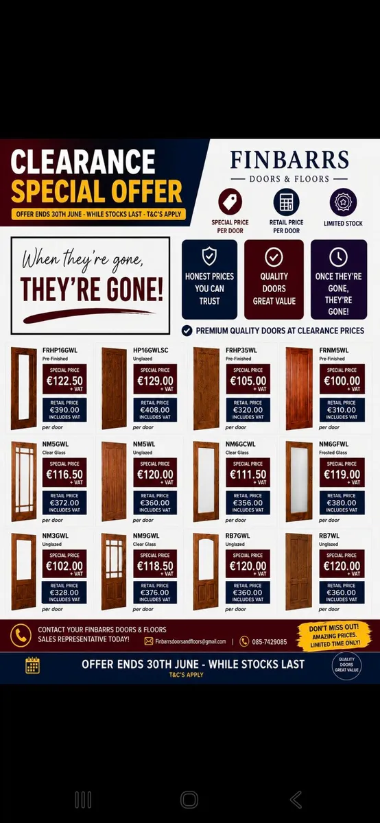 Clearance Sale of over 1000 Deanta Walnut Doors - Image 1