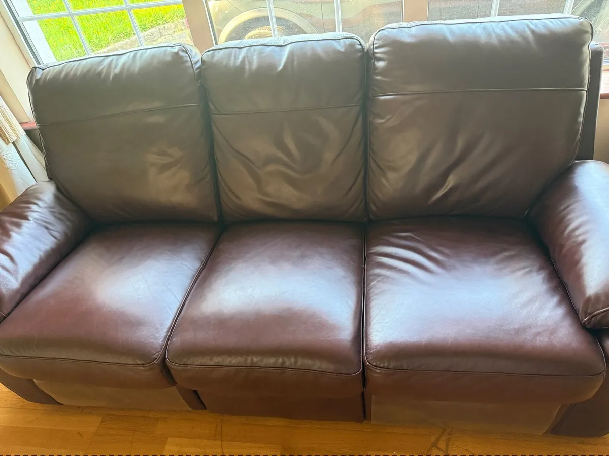 Leather three seater recliner couch - Image 3