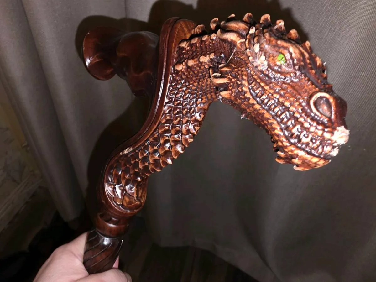 RARE, HUGE DRAHON BIRCHWOOD, 28"Tall Wide Cane ! - Image 1