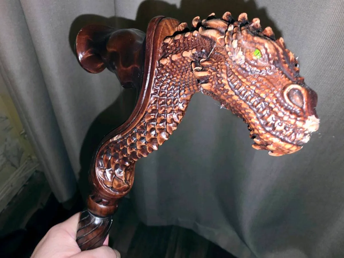 RARE, HUGE DRAHON BIRCHWOOD, 28"Tall Wide Cane ! - Image 2