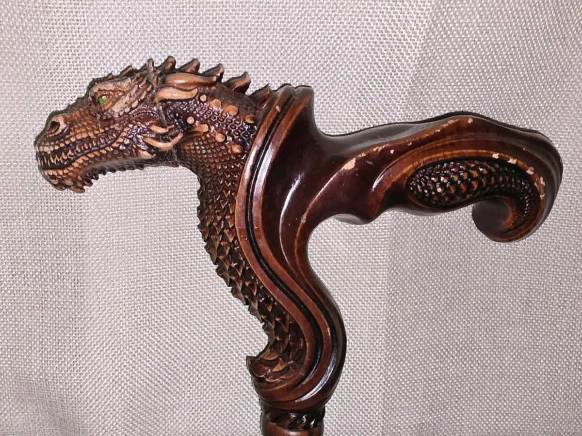RARE, HUGE DRAHON BIRCHWOOD, 28"Tall Wide Cane ! - Image 4