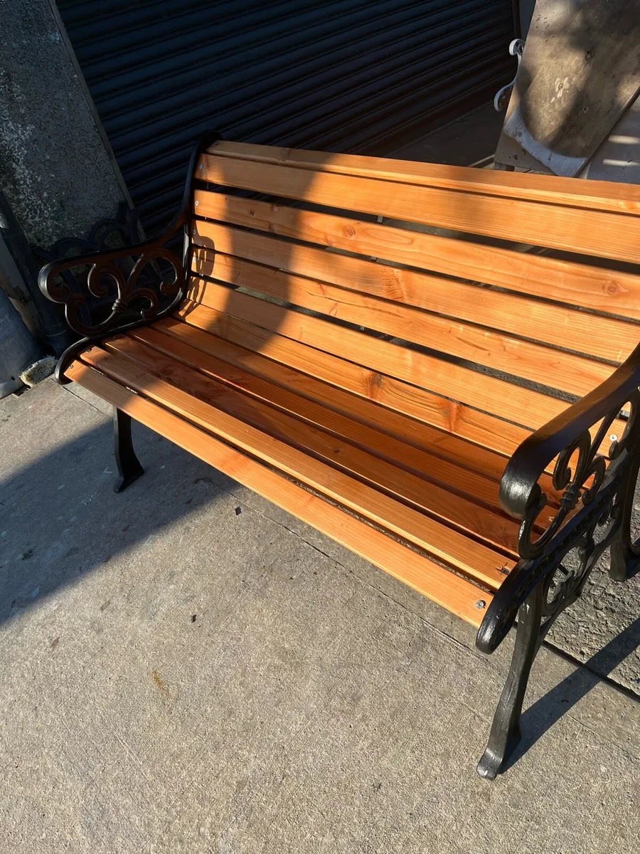 Cast iron ended garden benches - Image 2