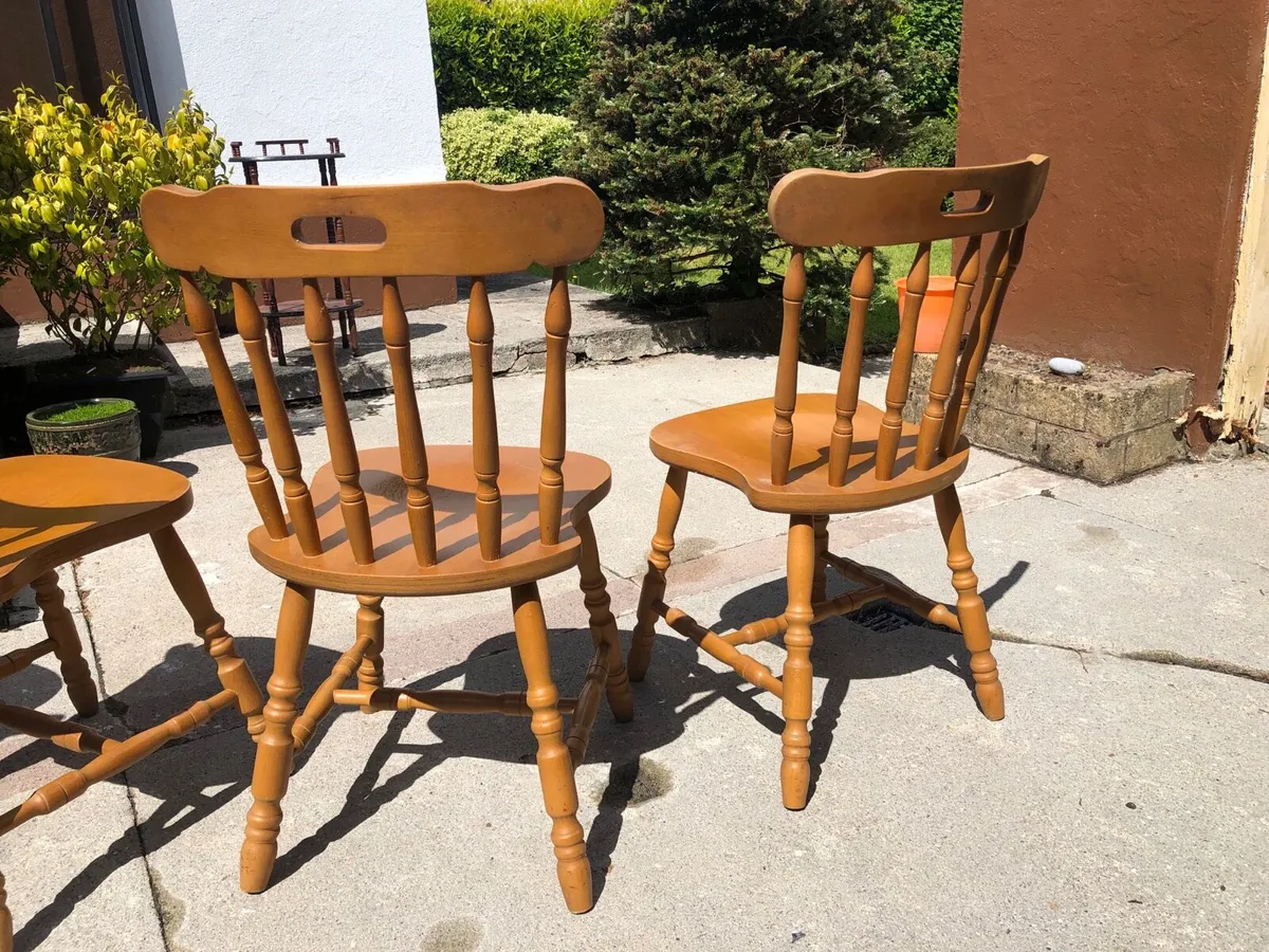 Wooden kitchen chairs (x4) - Image 4