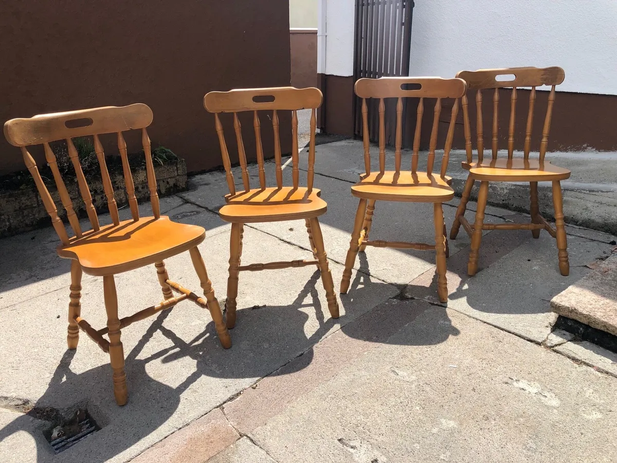Wooden kitchen chairs (x4) - Image 2