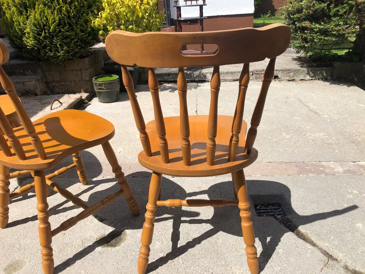 Wooden kitchen chairs (x4) - Image 3