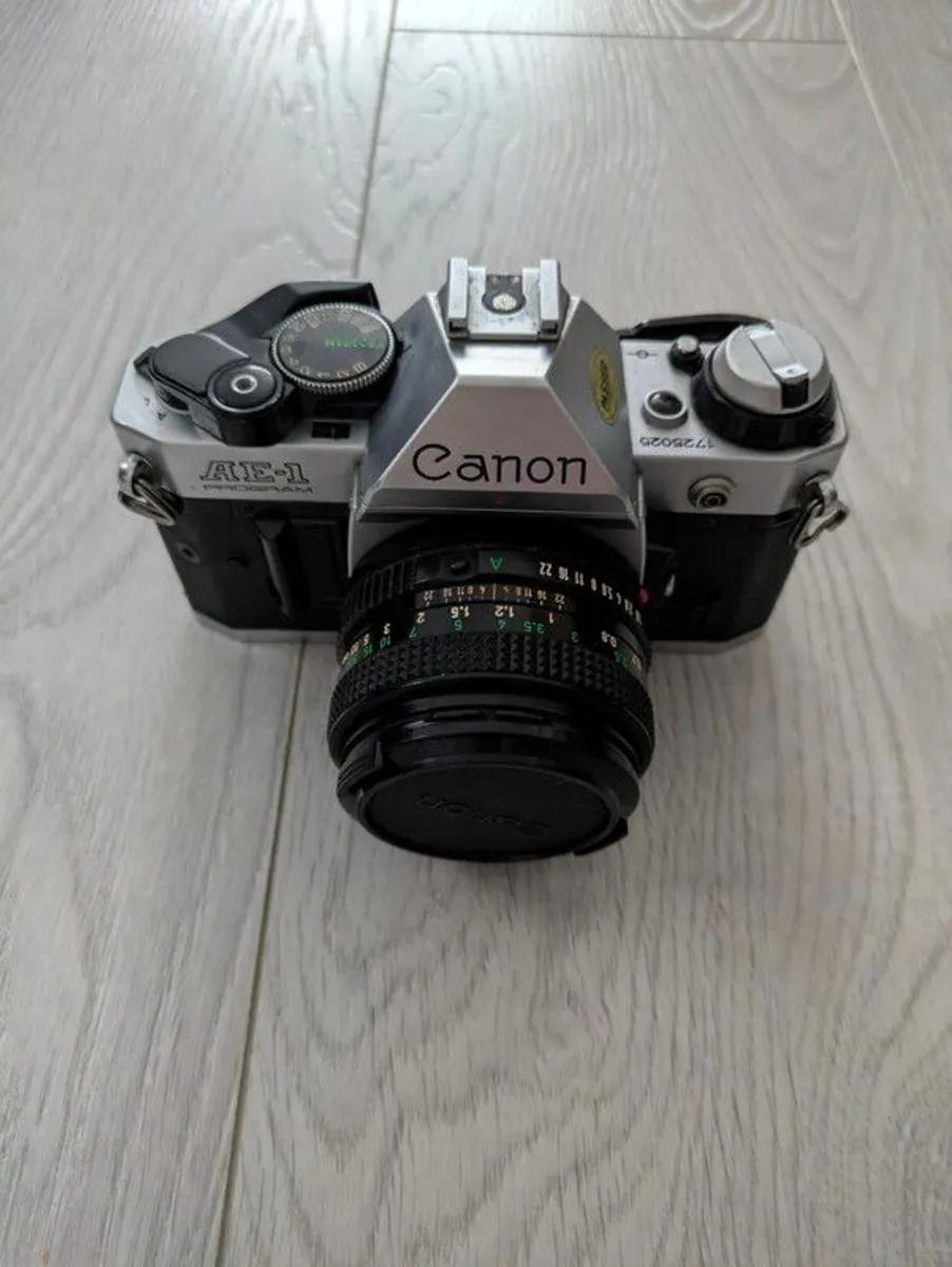 Canon AE-1 Program + Canon FD 50mm f/1.8 Lens  Vintage 35mm Film Camera | - Image 1