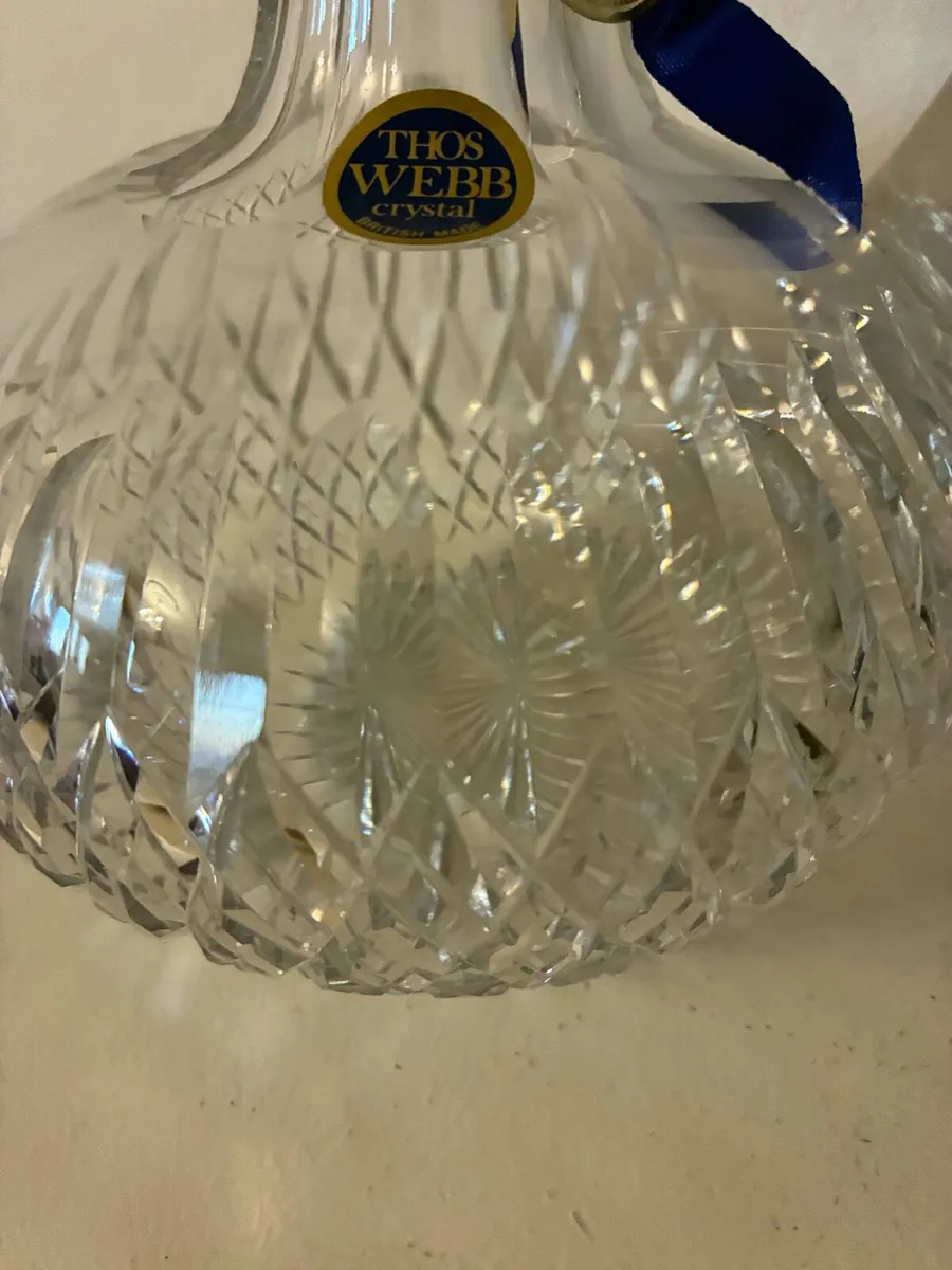 Vintage Thomas Webb Crystal Decanter & Glasses - Image 4