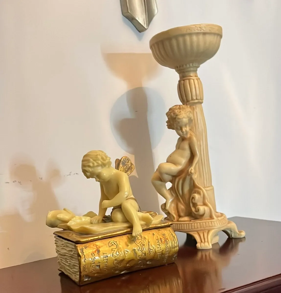 Vintage Cherub Decor Set–BookTrinket Box &column - Image 1